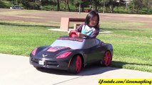 Fisher-Price Power Wheels Ride-On Car. 6 Volts Corvette Stingray C7 Drive   Trampoline Jump Pl