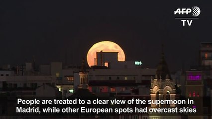 Supermoon rises over Madrid