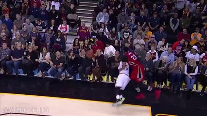 LeBron James & Anthony Davis jump into the stands