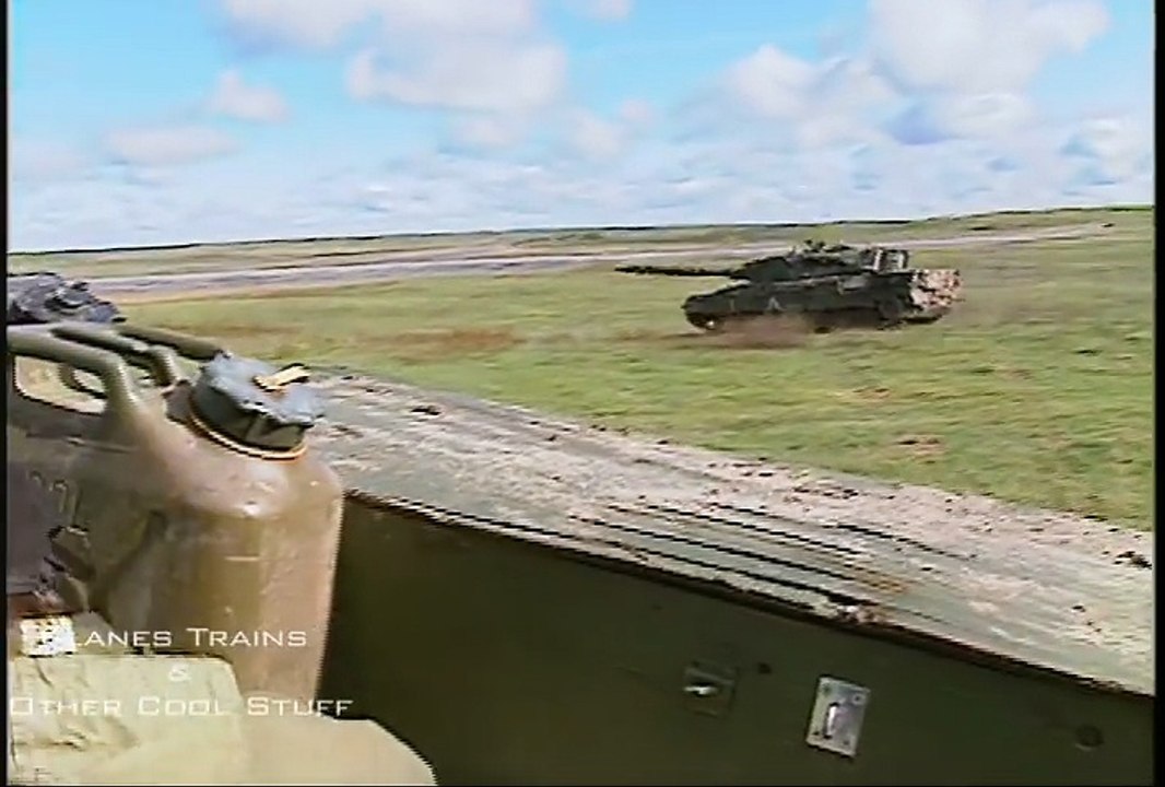 Leopard 1 and M1 Abrams tanks moving and firing - pure sound