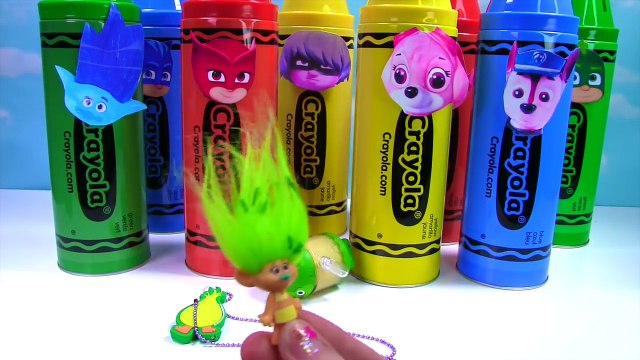 Best Learning Colors for Children Video with Crayons Paw Patrol PJ Masks & Trolls