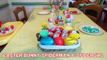 SPIDERMAN & Pink SPIDERGIRL! Spiderman Easter Bunny PRANK Easter Egg Superheroes in Real Life SHMIRL