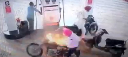 Akaryakıt istasyonunda faciadan dönüldü