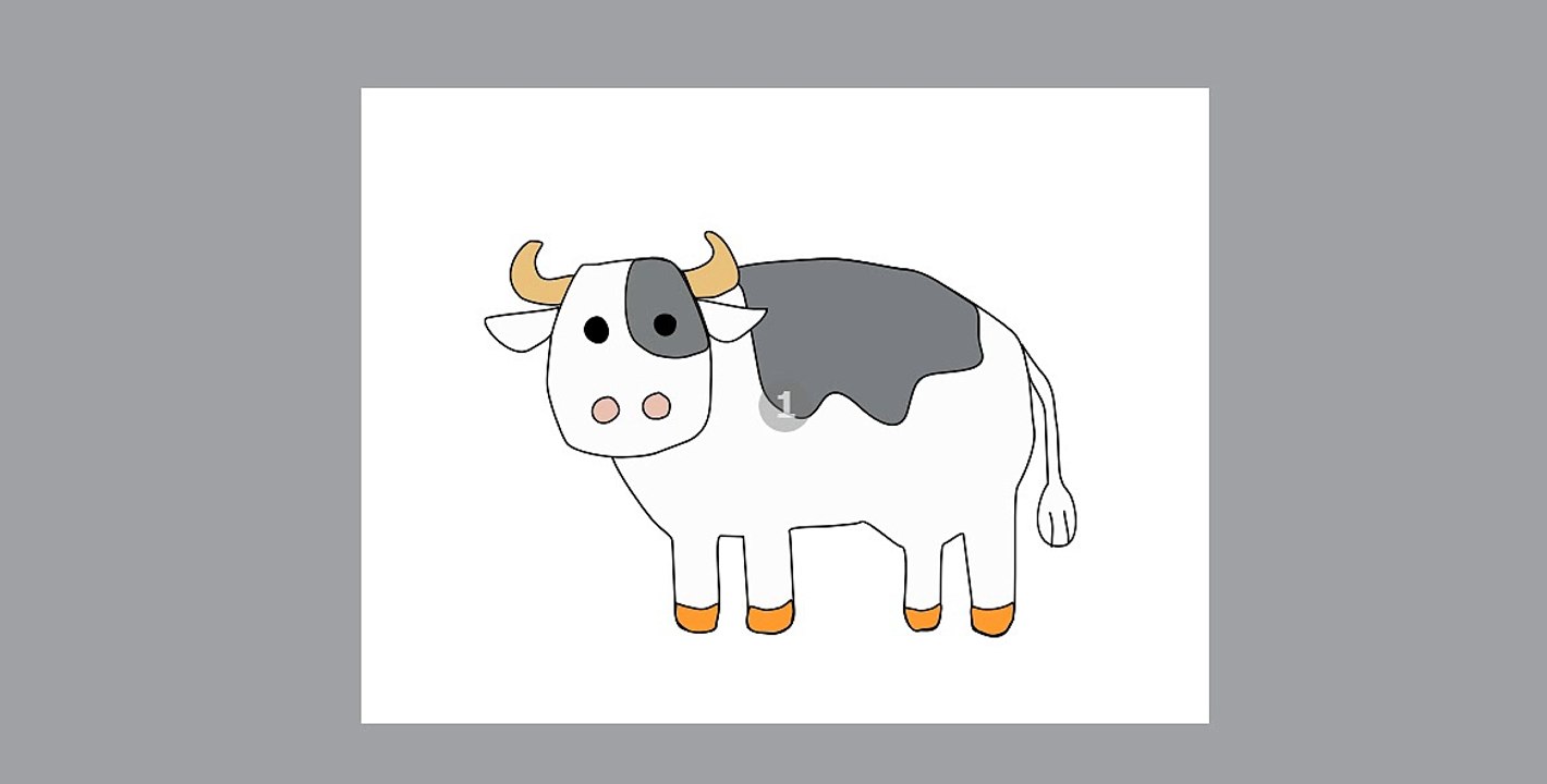 How to draw step by step for kids-Draw a Animals Cartoon#06-Draw a Cow Cartoon So Cute-by Draw My Hands