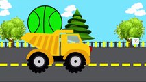 Learn Colors With Funny Children Nursery Rhymes, Dump Truck Basket Ball Colors for Kids Children