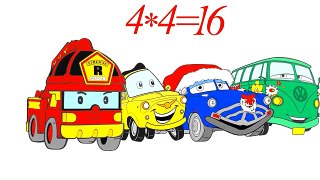 Robocar Poli MULTIPLY Song Learn Easy Maths for Kids with Pixar Cars [ 로보 카 폴리 ]