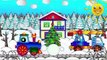 THE SNOWMAN Cartoon! Christmas Railway Train Locomotive & Construction Machines!