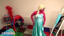 SPIDERGIRL FROZEN ELSA PREGNANT SPIDERMAN Spider Elsa go to jail Superhero Fun in Real Life SHMIRL