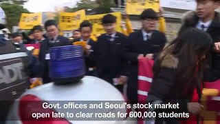 S. Korea falls silent for crucial college entrance exam