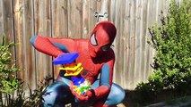 Spiderman and Spidergirl Bubble Gum Poo Prank Fun - Superhero Movie In Real Life!-ELSmI1G4jZE
