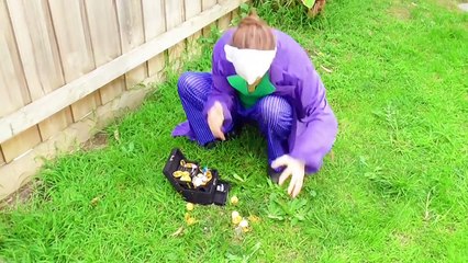 Spiderman Gets EGGED! Joker Vs Batman Vs Spiderman Superhero Fun IRL!-DV3sX1tMPJQ