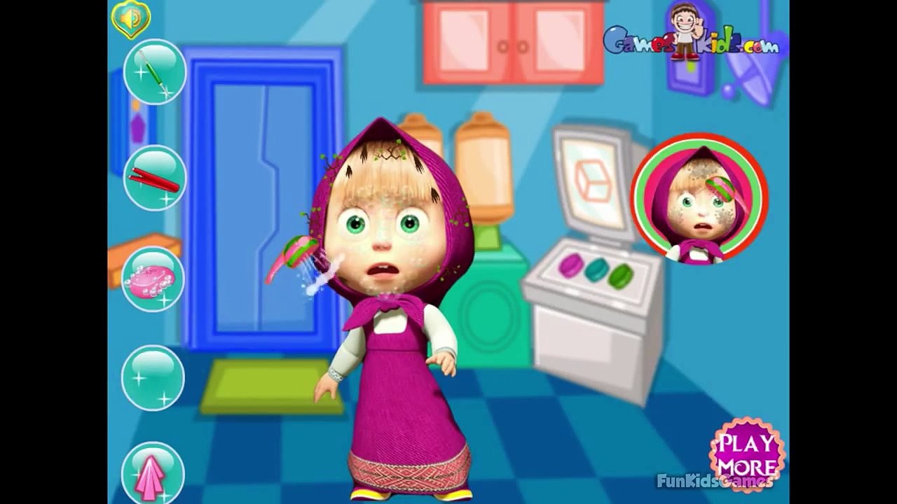 Видео для детей с Маша и Медведь в спа салоне. Мультфильмы- игры для детей.