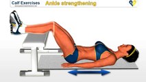 Calf exercises  ankle strengthening exercise on Bench (calf, muscle, leg)