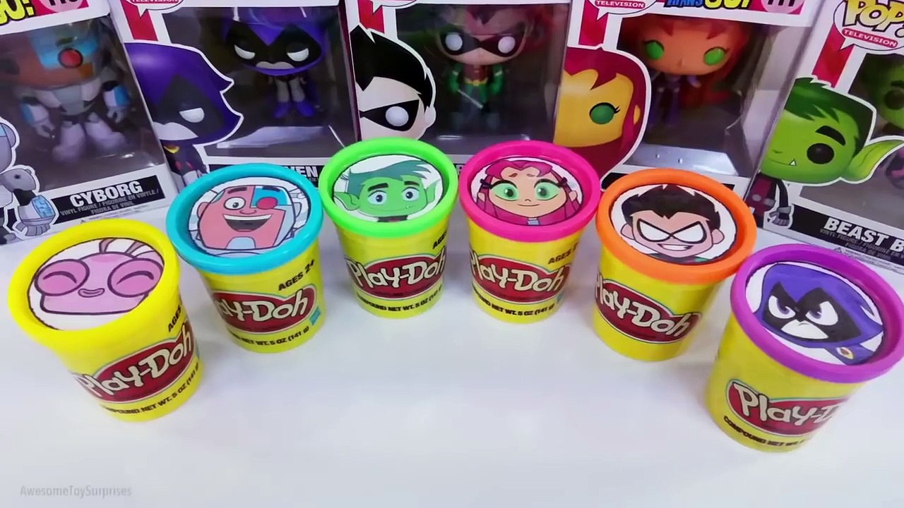 Teen Titans Go! Disney Frozen Mickey Mouse Play-Doh Surprise Tubs Learn Colors Episodes