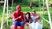Little Superhero Spiderman Snack Frozen Elsa vs Anna Park Joker funny Police heroes real life