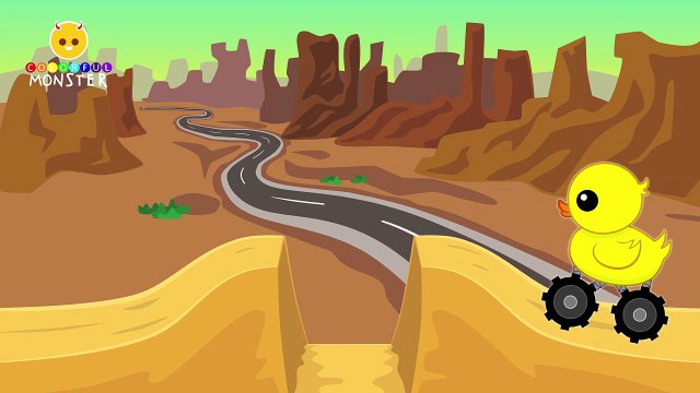 Rubber Duck Monster Trucks Teaching Colors - Learning Basic Colours Video for Kids - Learning Videos
