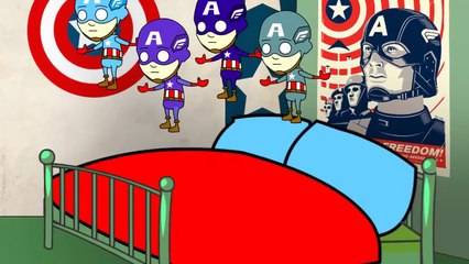 Five Little Monkeys Jumping on the Bed. English Nursery Rhyme with Iron Man. Emi TV Lyrics