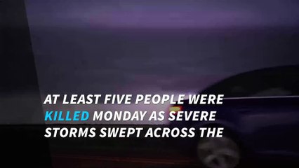 Storms kill five across south; 12 tornadoes confirmed