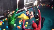 Spiderman Frozen Elsa Baby Prank Snow White Superman and Hulk Anna Love Story Superhero in real life