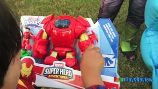 GIANT BALL SURPRISE OPENING Marvel Avengers SuperHeroes Toys Spiderman Hulk Superman Egg Kids Video
