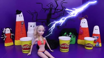 Frozen Play Doh Elsa DisneyCarToys Halloween Costume Barbie Play Dough Mummy Dolls