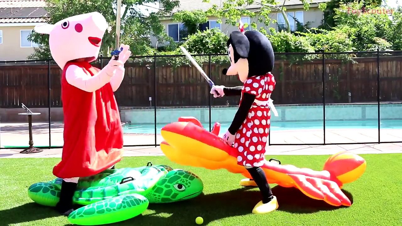 PEPPA PIG KIDNAPPED by BLACK SPIDERMAN w/ Minnie Mouse & Chase - Funny Real Life Superhero Movie