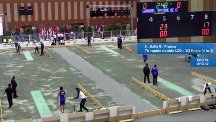 Demi-finales, tir rapide en double U23, Italie et France, Sport Boules, Mondial Jeunes, Monaco 2016