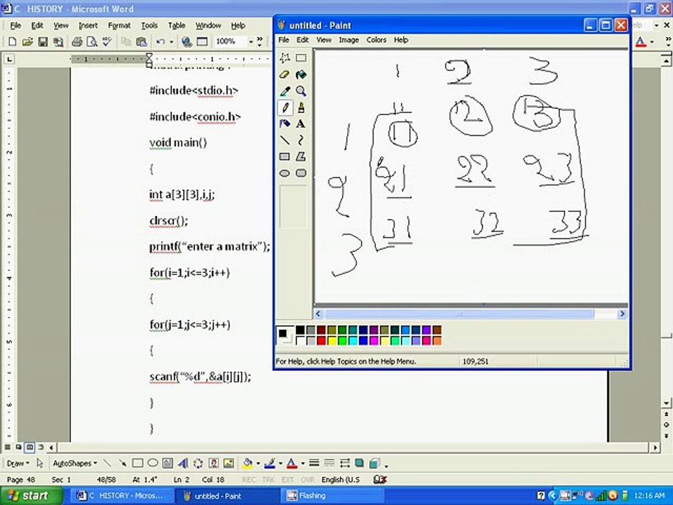 C LANGUAGE READ AND PRINT THE MATRIX PROGRAM