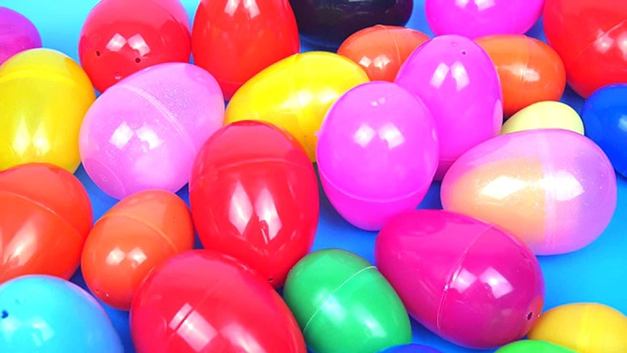 LEARN COLORS for Children 30 Surprise Eggs !! SpiderMan SpongeBob HELLO KITTY ANGRY BIRDS PEPPA PIG
