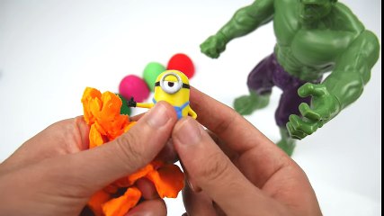 Play Doh ICE CREAM for HULK w_ Surprise eggs! Lightning McQueen Cars Batman Toys Playdough Colors
