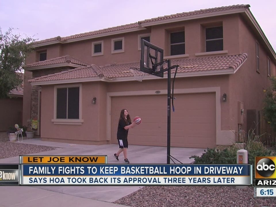 Family fights to keep basketball hoop in driveway