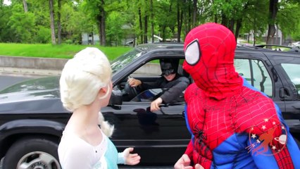 Spiderman, Frozen Elsa, Batman Prank Fun!!- in Real Life Superheroes for Kids Compilation  -) #5-RT0eQj9QlRM