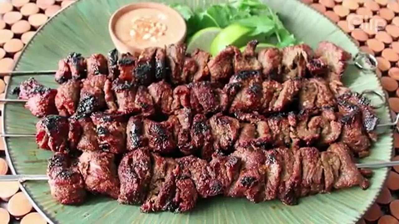 Thịt bò nướng xiên kiểu Thái hấp dẫn khó chối từ