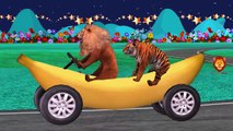 Animals Epic Banana Car Party | Lion Tiger Dinosaurs & Gorilla Finger Family And More Nursery Rhymes
