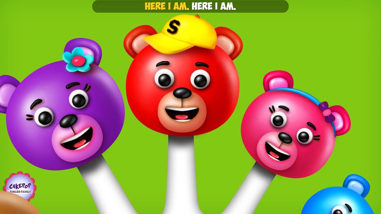 The Finger Family Bear Cake Pop Family Nursery Rhyme | Cake Pop Finger Family Songs