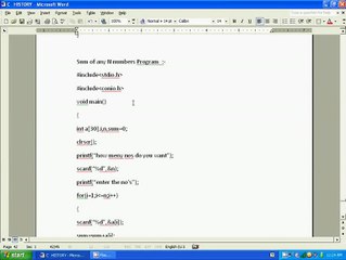 C LANGUAGE SUM OF ANY N NUMBERS PROGRAM