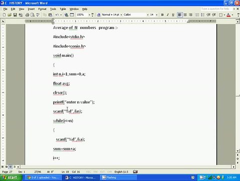 C LANGUAGE AVERAGE OF N NUMBERS PROGRAM