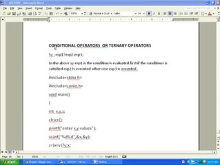 C LANGUAGE CONDITIONAL OPERATORS PROGRAM