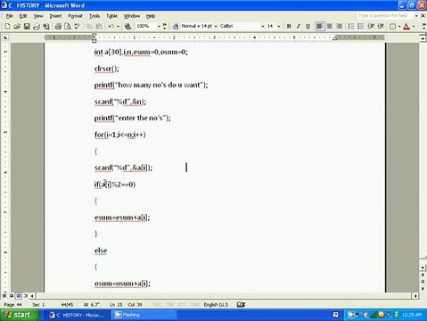C LANGUAGE SUM OF EVEN AND ODD NUMBERS PROGRAM