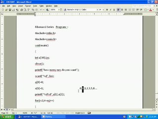 C LANGUAGE FIBONACCI SERIES PROGRAM