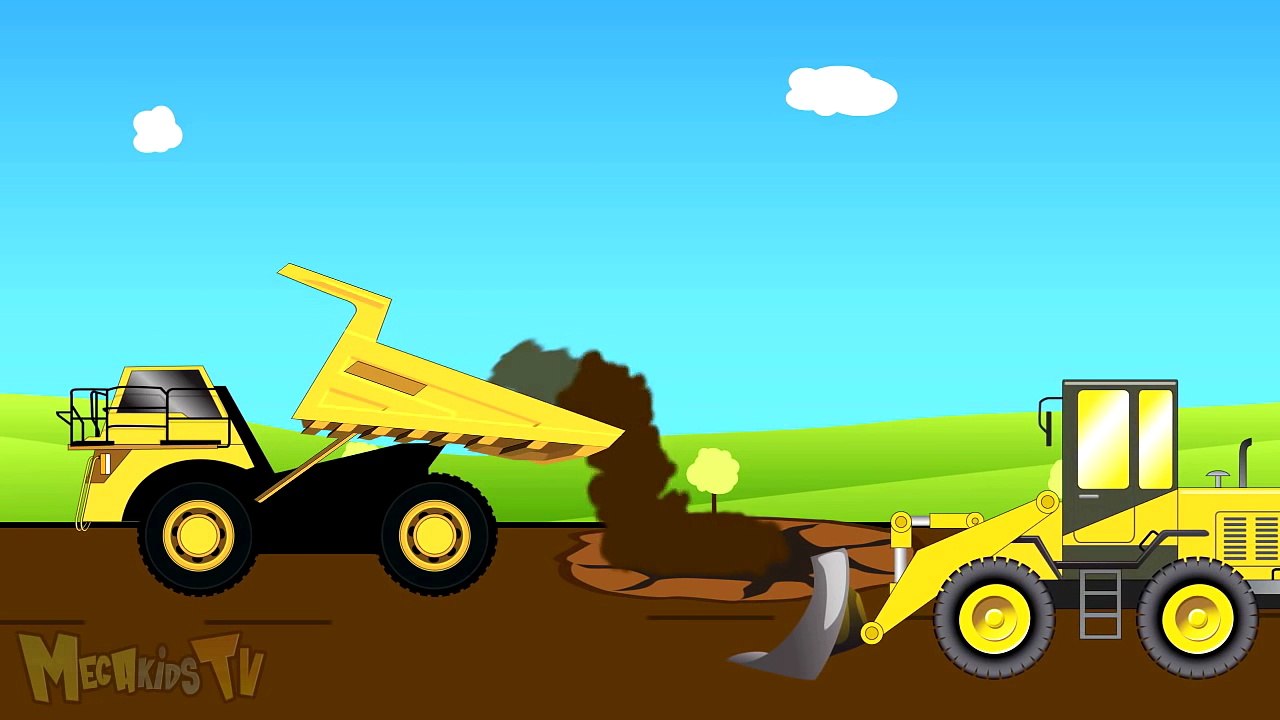 Bulldozer And Construction Truck - Trucks For Kids - Children Cartoon-F-ZHa4lfMhM