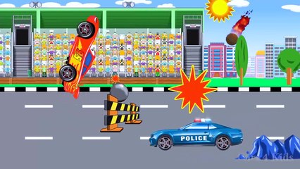 LEARN COLORS with PACMAN Cars Cartoon for Kids and Color Bus - Colours Video for Toddlers