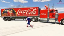 TRUCK COCA COLA with Spiderman Cartoon Cars for Kids & Nursery Rhymes Songs for Children