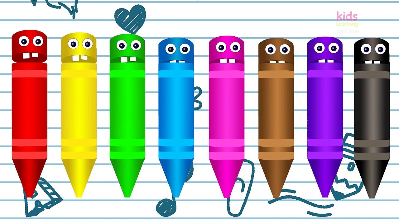 Learning Colors with Crazy Crayons for Kids Toddlers Babies Colours Videos