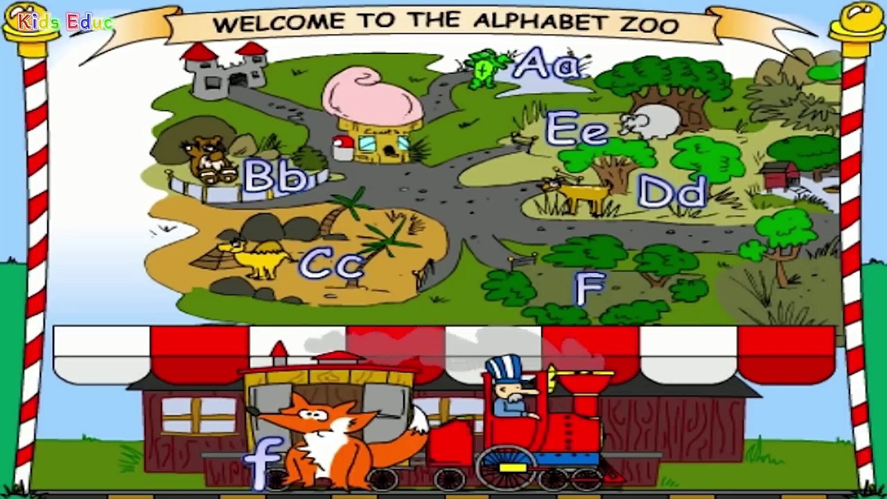 Zoo Animals Alphabet Learning, ABC Train, Funny Game for Babies and Kids, Exercises for Preschoolers