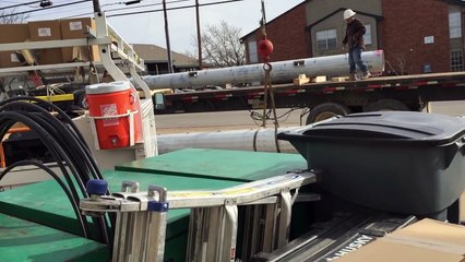 Mobile Crane Truck Lifts Cellular Tower-BGcbfsJ16Tk