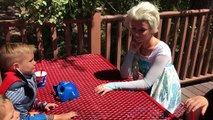 Spiderman and Frozen Elsa prank Maleficent with Ice Cream