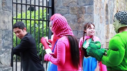 Spiderman Frozen Elsa Funny Prank Hulk Kiss Snow White Anna The Mummy Fun Superheroes In Real Life