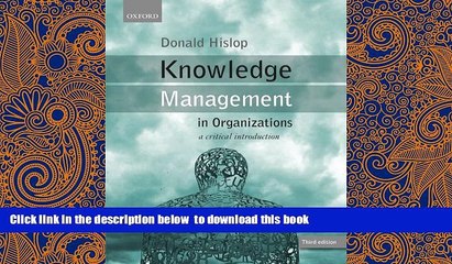 PDF [FREE] DOWNLOAD  Knowledge Management in Organizations: A Critical Introduction READ ONLINE