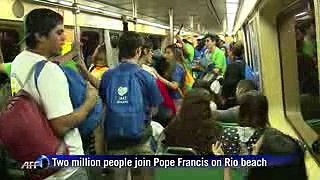 Two million people join pope on Rio beach